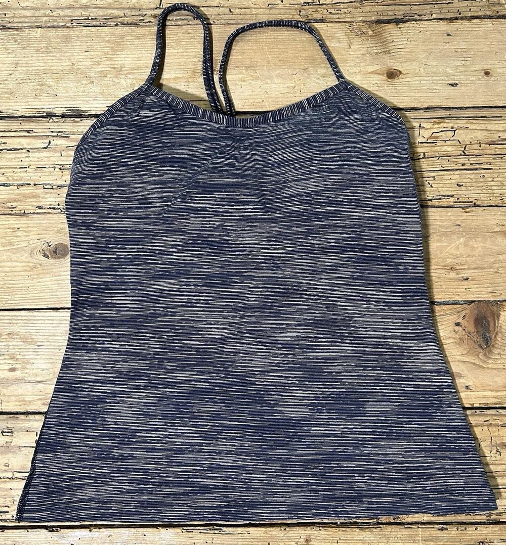 Lululemon Women’s Size 8 Dark Grey Space Dye Power Y Tank EUC